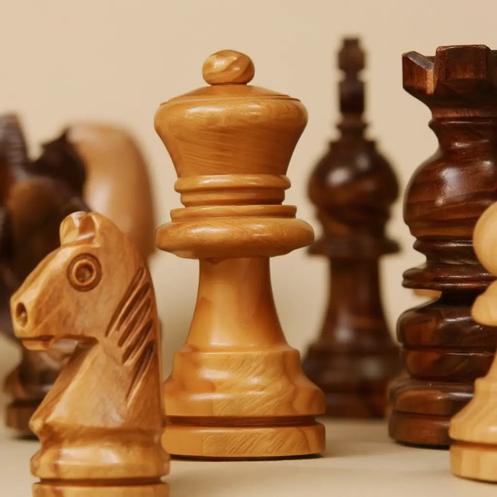 Jeu d'Échecs en Bois Magnétique Pliant avec Artisanat Élégant pour Parties Inoubliables 4