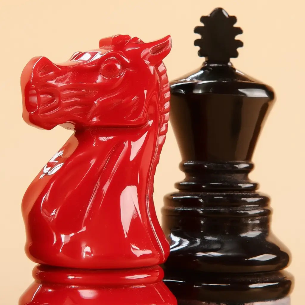 Jeu d'Échec en Bois Africain avec Pièces Sculptées | Élégant Espace de Jeu et Décoration 4