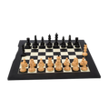 Echiquier en Bois | Jeu d'Echecs avec Pieces Sculptées en Ébène | Design Élégant pour Parties Stratégiques 1
