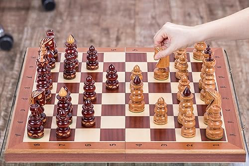 Jeu d'Échecs en Bois avec Compartiment de Rangement | Design Élégant pour Passionnés