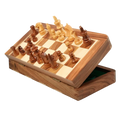 Jeu d'Échecs en Bois Magnétique Pliant avec Artisanat Élégant pour Parties Inoubliables 1