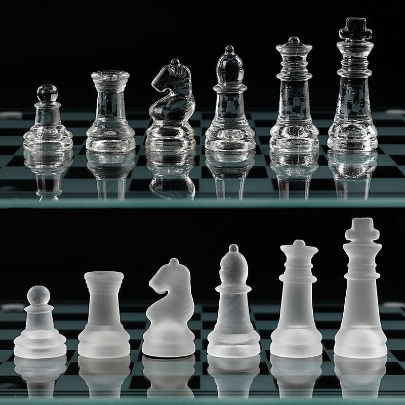 Échiquier en Verre K9 | Jeu d'Échecs Élégant avec Design Contemporain | Idéal pour Décoration et Jeu 4