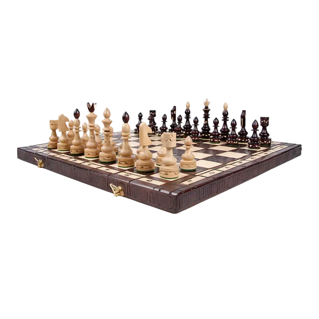 Jeu d'Échecs en Bois de Hêtre et Bouleau avec Échiquier Pliable | Élégance et Praticité pour Passionnés 1
