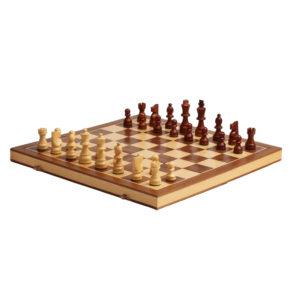 Jeu d'Échecs en Bois Pliant avec Pièces Magnétiques – Échiquier en Noyer et Érable 38 cm 1