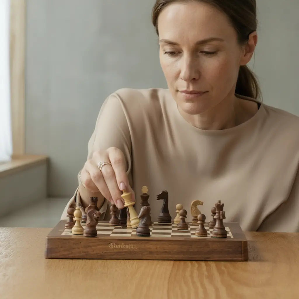 Échiquier en Bois Palissandre avec Coffre Laqué et Pièces Staunton – Jeu d'Échecs Élégant 5