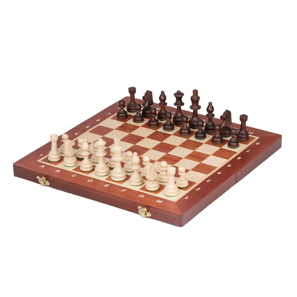 Jeu d'Échecs en Bois d'Acacia | Échiquier Fait Main avec Finition Mate | Élégance pour Passionnés 1