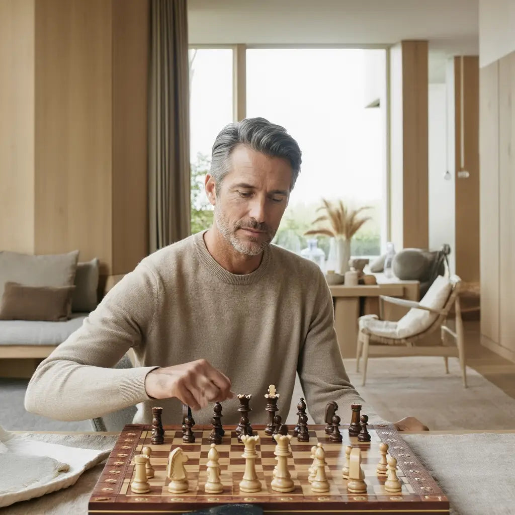 Échiquier de Luxe en Bois Pliant avec Pièces Sculptées | Design Élégant pour Passionnés d'Échecs 3