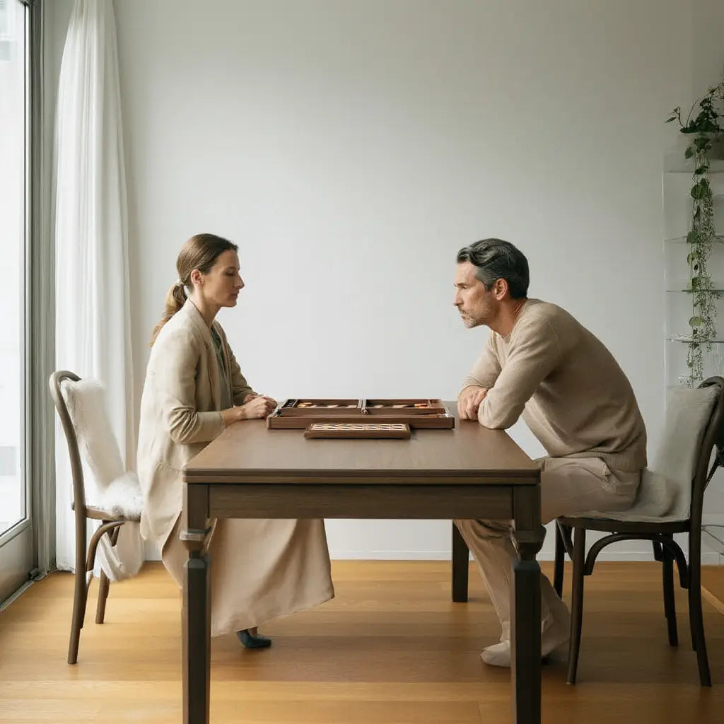 Coffret en Noyer avec Échecs et Backgammon – Jeu de Société Élégant en Bois 5