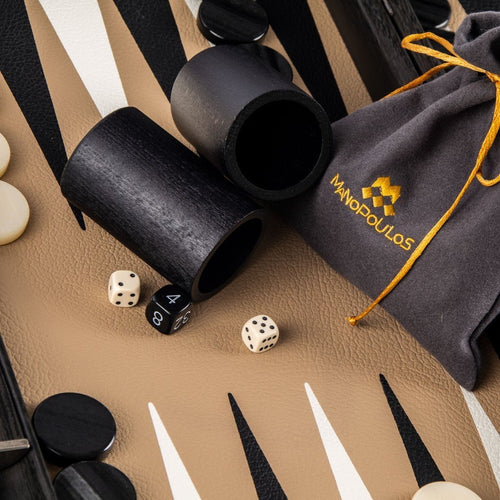 Backgammon en Bois et Cuir Vegan avec Pions Nacrés | Élégance Artisanale pour Moments de Jeu 2