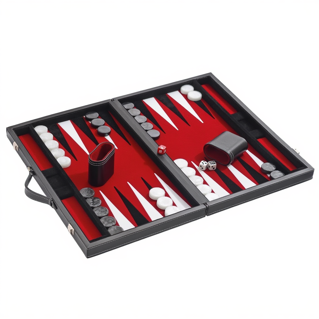 Mallette de Backgammon en Simili Cuir Noir avec Intérieur en Velours | Design Élégant pour Parties Raffinées 4