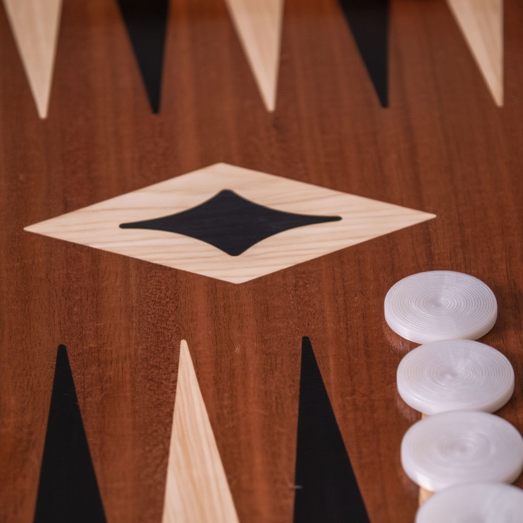Jeu de Société Backgammon en Acajou avec Marqueterie Élégante | Artisanat pour Moments de Loisirs 2