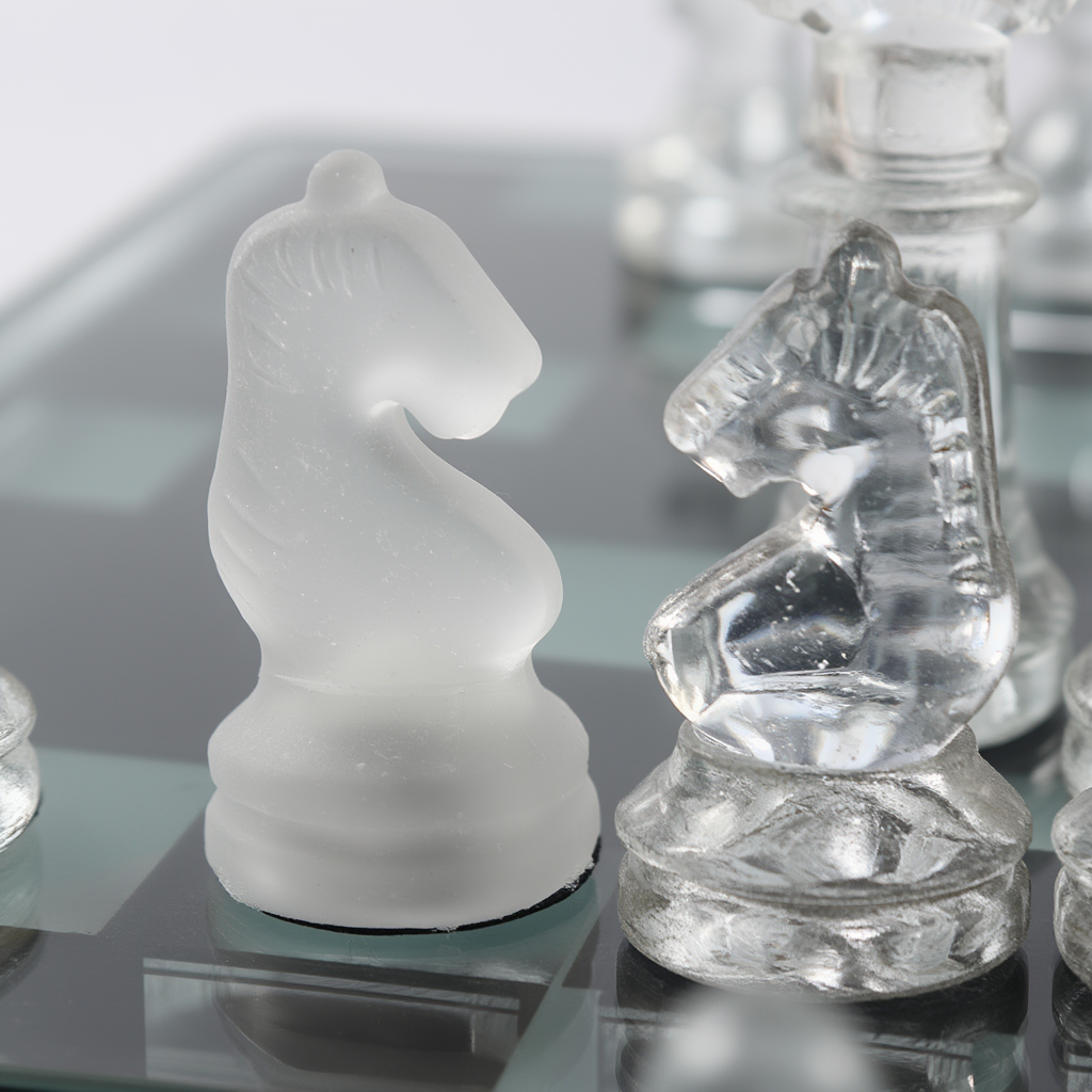 Échiquier en Verre K9 | Jeu d'Échecs Élégant avec Design Contemporain | Idéal pour Décoration et Jeu 3