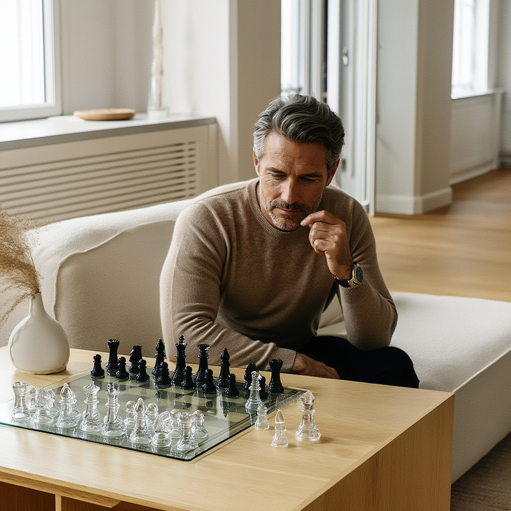 Échiquier en Verre K9 | Jeu d'Échecs Élégant avec Design Contemporain | Idéal pour Décoration et Jeu 8