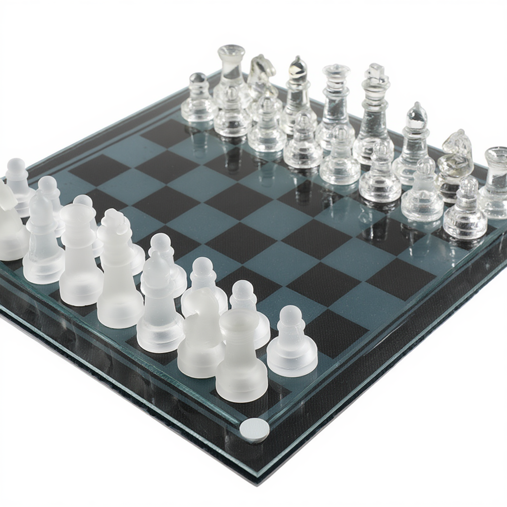 Échiquier en Verre K9 | Jeu d'Échecs Élégant avec Design Contemporain | Idéal pour Décoration et Jeu 2