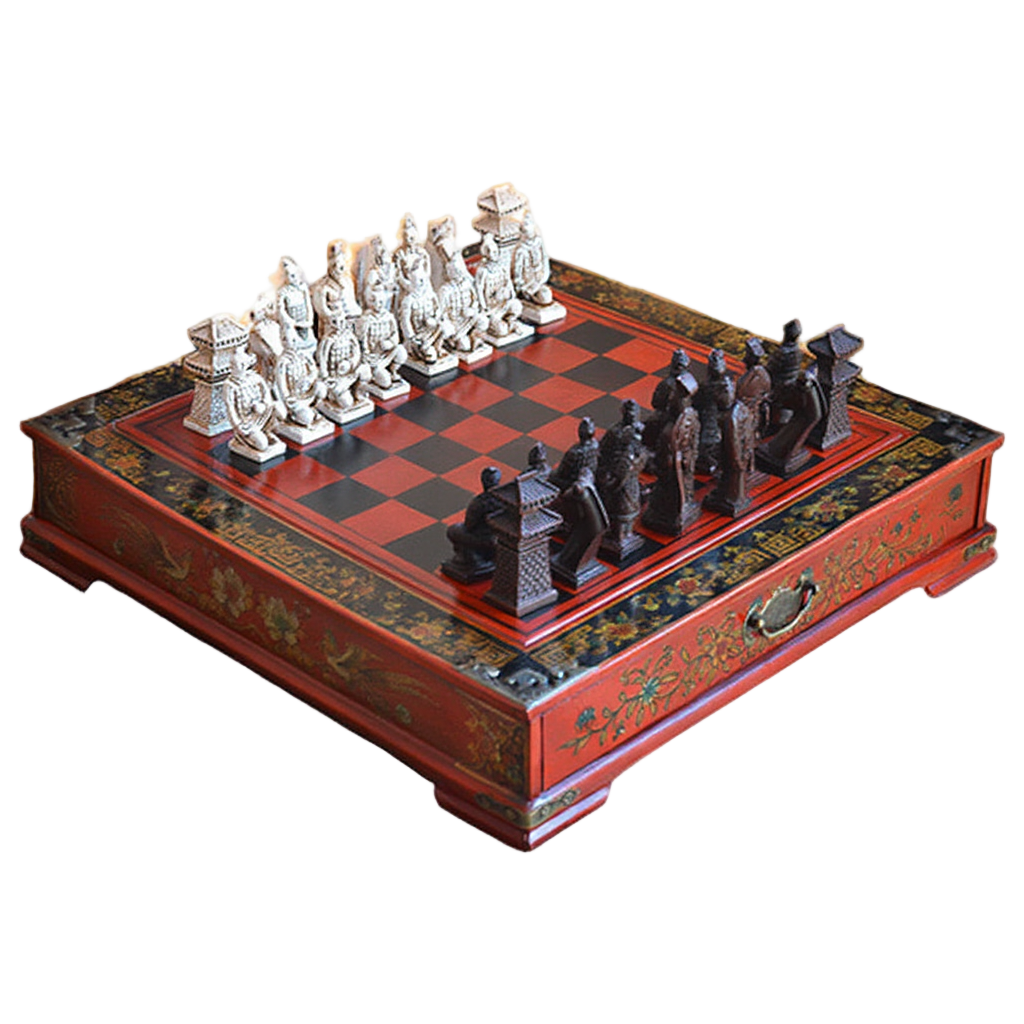 Échiquier Design en Bois avec Pièces Sculptées | Traditionnel pour Passionnés d'Échecs 1