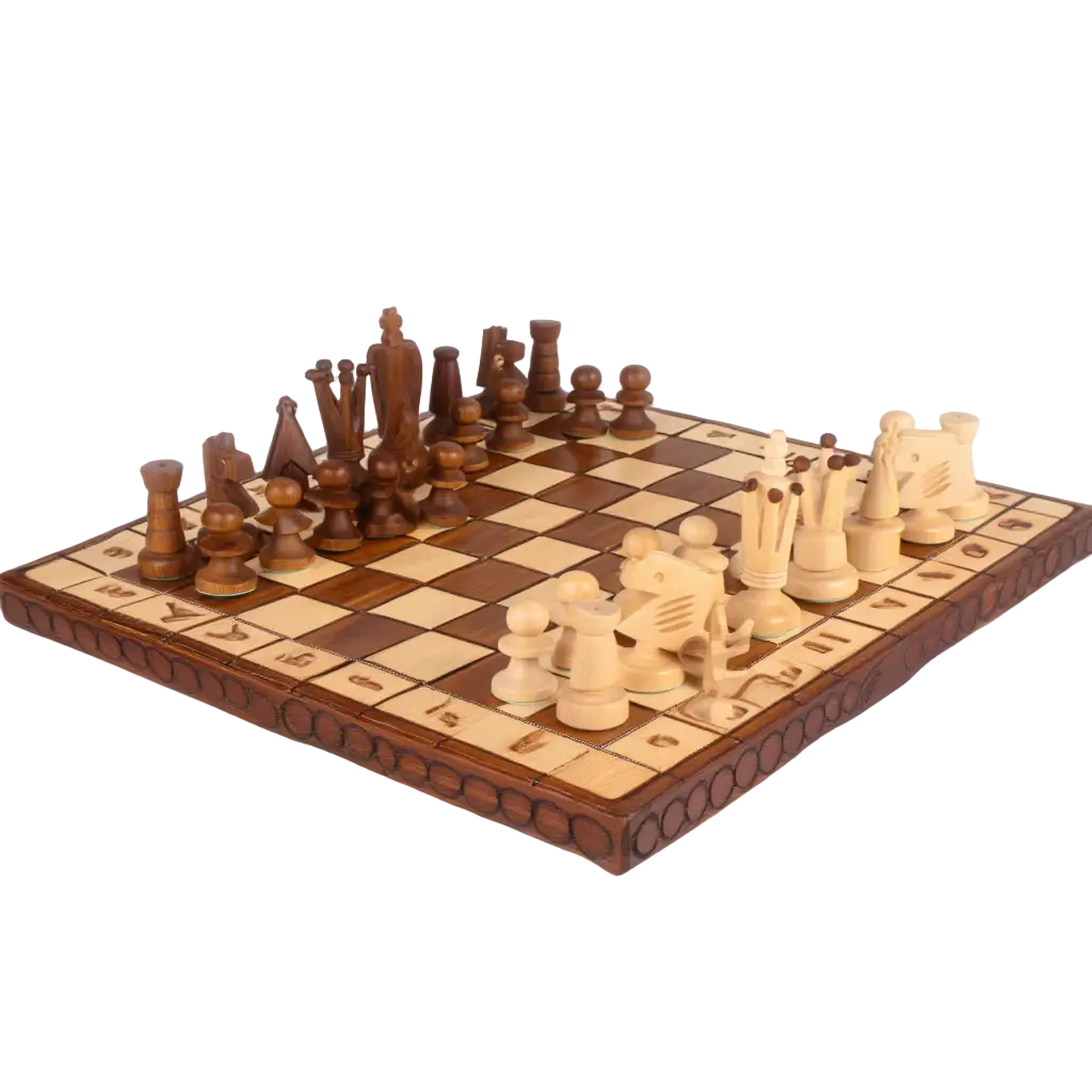 Échiquier Élégant en Bois avec Finition Mate | Design Pratique pour Passionnés d'Échecs 1