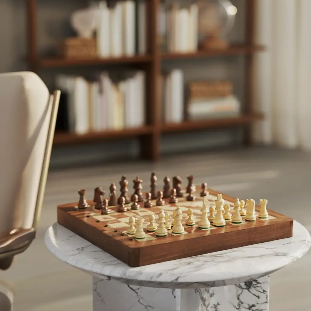 Échiquier en Bois Palissandre avec Coffre Laqué et Pièces Staunton – Jeu d'Échecs Élégant 4