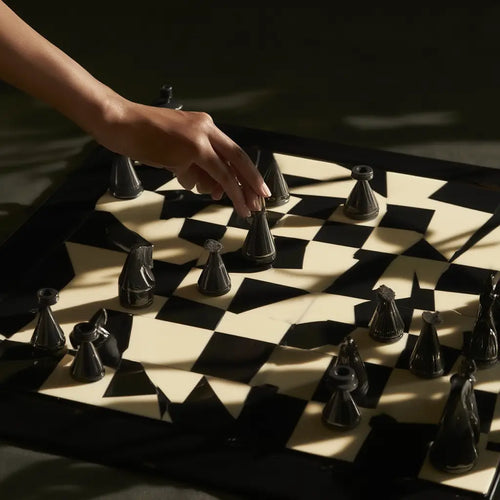 Coffre d'Échecs en Bois Laqué avec Tiroir – 35 x 35 cm, Pièces Modernes en Buis 2