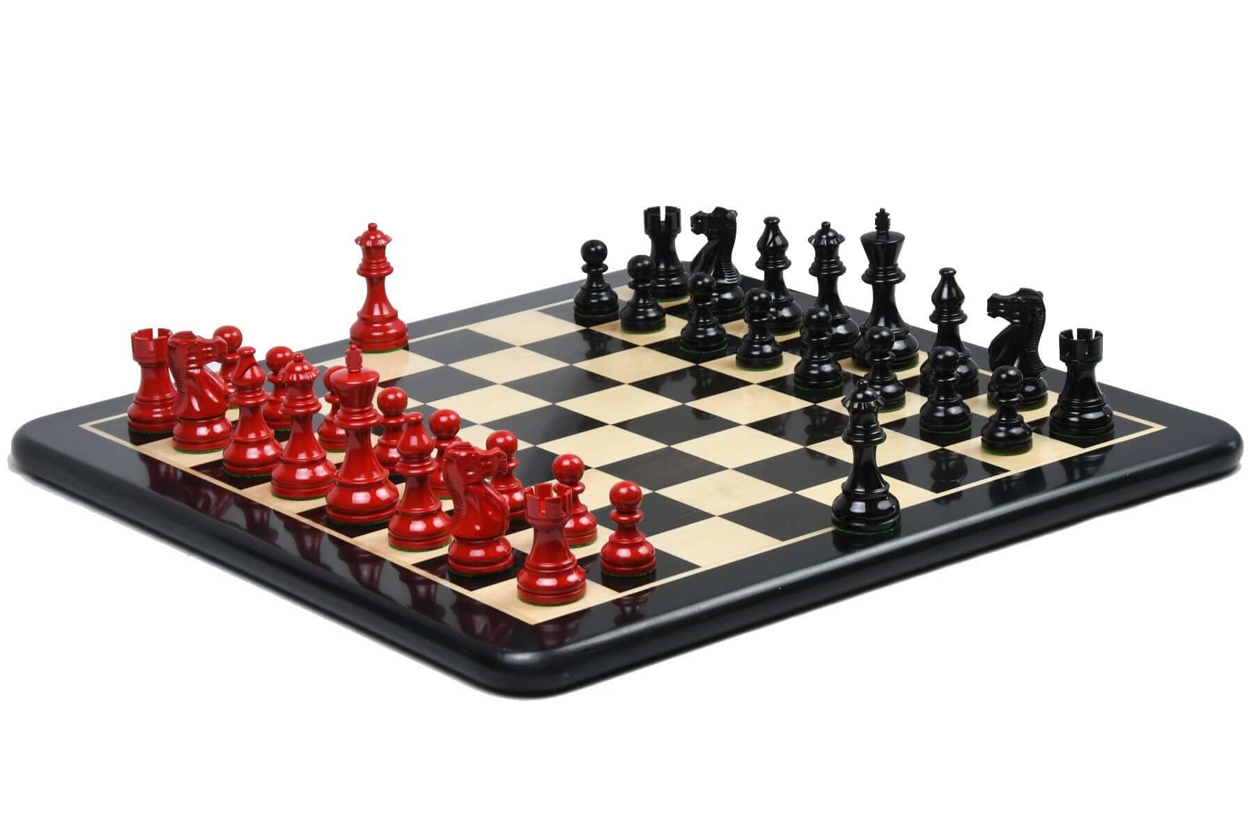 Échiquier en Ébène et Buis avec Pièces Sculptées | Design Élégant pour Passionnés d'Échecs