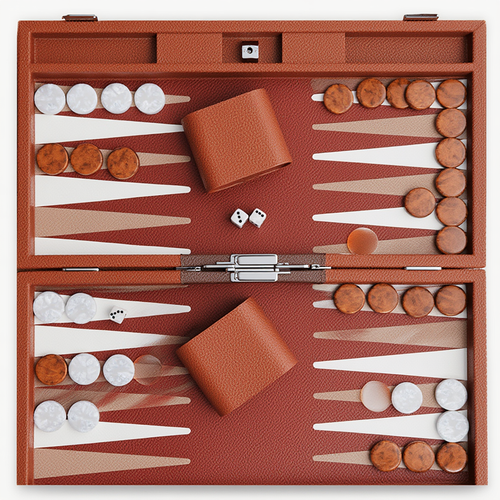 Coffret de Backgammon en Bois Cognac | Plateau Amovible et Élégance pour Moments Inoubliables 3