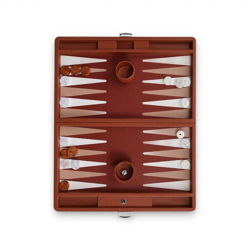 Coffret de Backgammon en Bois Cognac | Plateau Amovible et Élégance pour Moments Inoubliables 2
