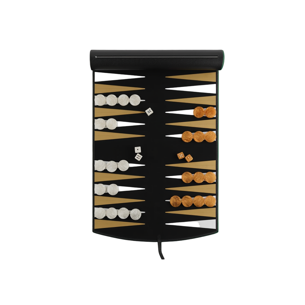 Jeu de Société Compact | Backgammon Élégant avec Rangement Intégré | Parfait pour Moments Conviviaux 1