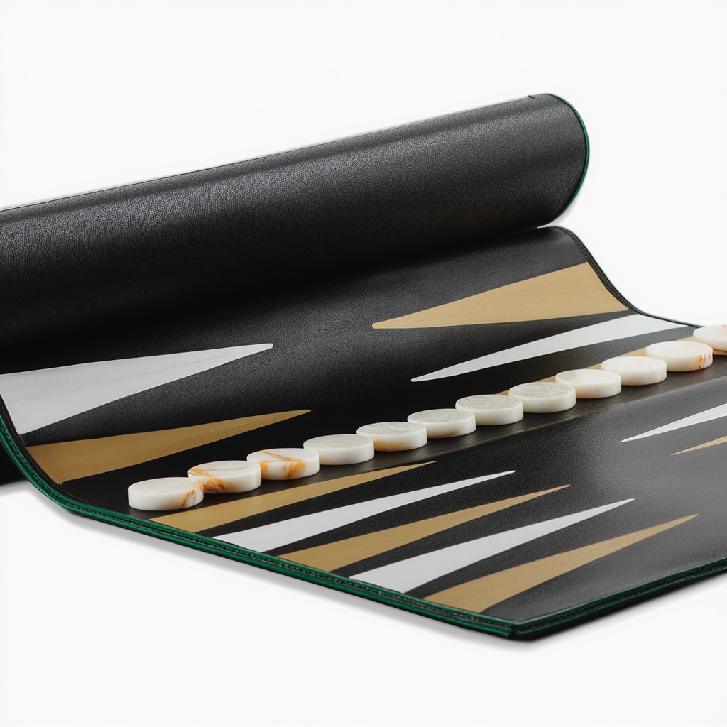 Jeu de Société Compact | Backgammon Élégant avec Rangement Intégré | Parfait pour Moments Conviviaux 3