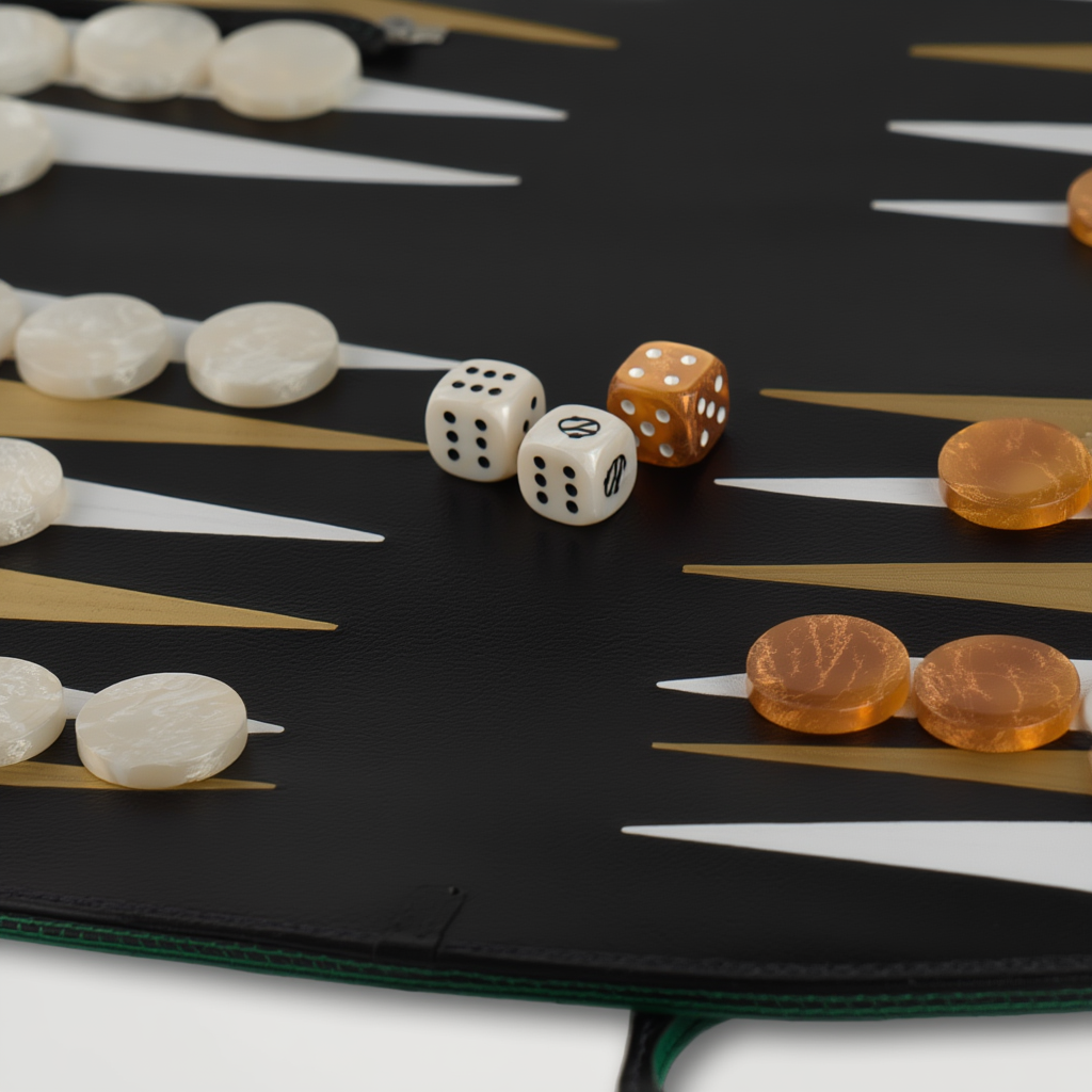 Jeu de Société Compact | Backgammon Élégant avec Rangement Intégré | Parfait pour Moments Conviviaux 6