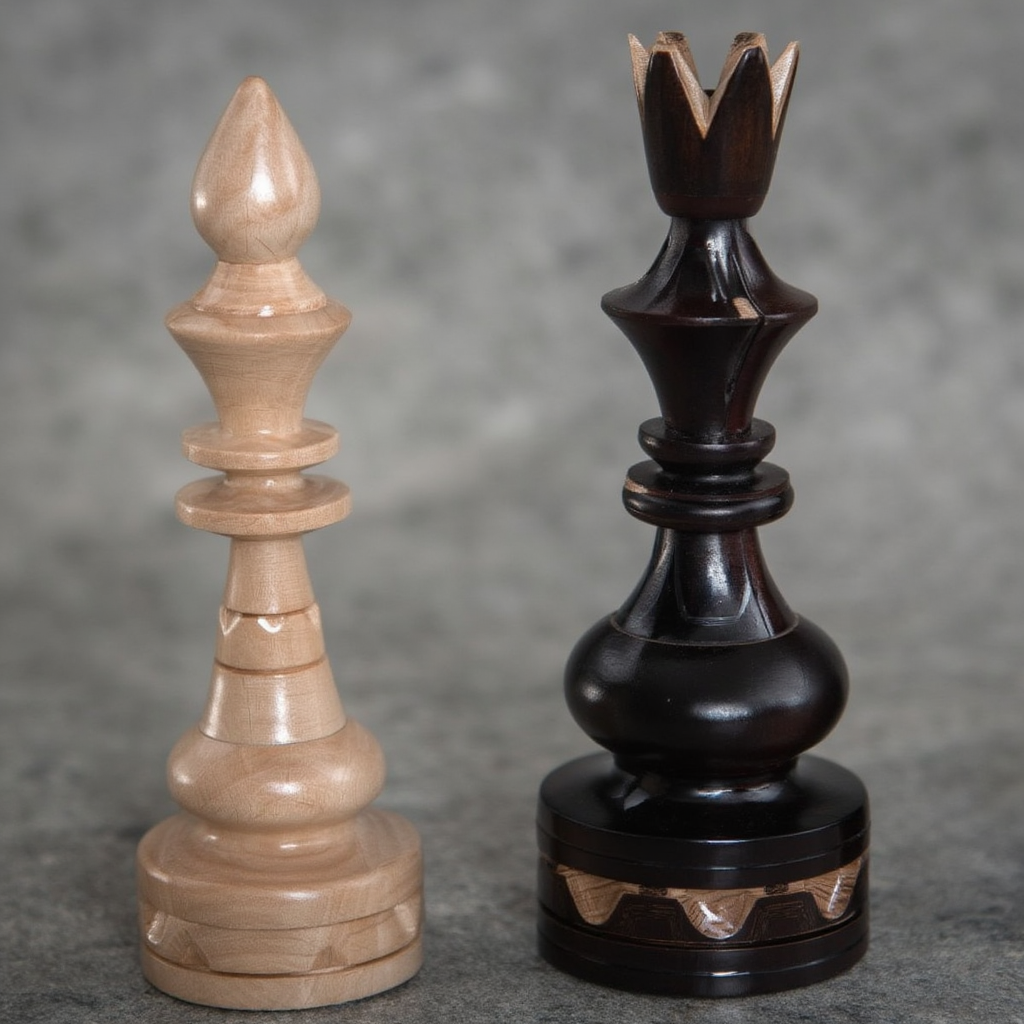 Jeu d'Échecs en Bois de Hêtre et Bouleau avec Échiquier Pliable Praticité pour Passionnés