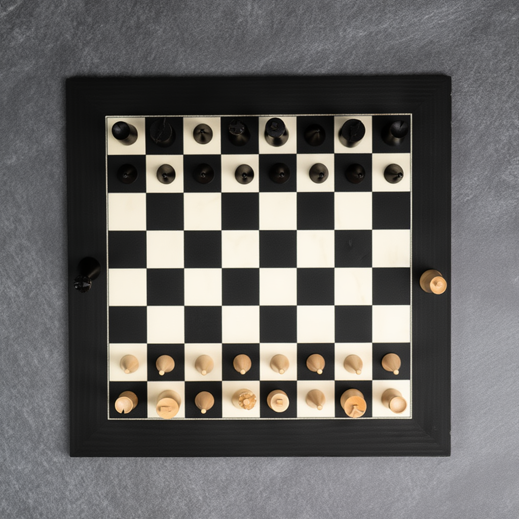 Ensemble d'Échecs en Ébène et Buis avec Finition Mate | Plateau Spacieux pour Parties Stratégiques