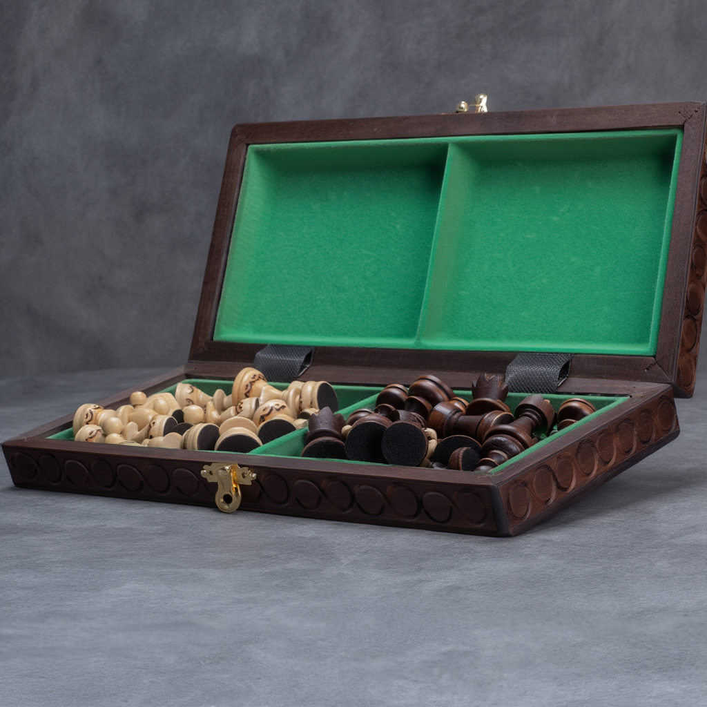 Échiquier Élégant en Bois avec Finition Mate | Design Pratique pour Passionnés d'Échecs