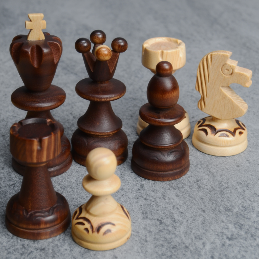 Échiquier Élégant en Bois avec Finition Mate | Design Pratique pour Passionnés d'Échecs