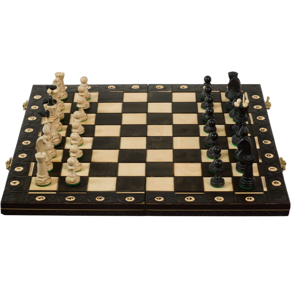 Jeu D'Échecs en Bois | Échiquier Pliant avec Pièces Sculptées à la Main | Élégance pour Parties Intemporelles 1