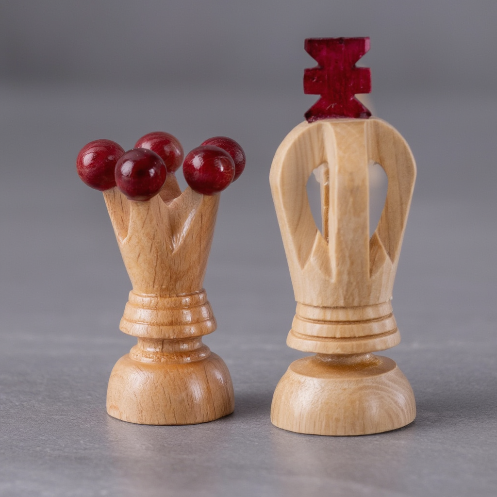 Échiquier Design en Bois de Sycomore avec Motifs Slaves | pour Échecs Élégants