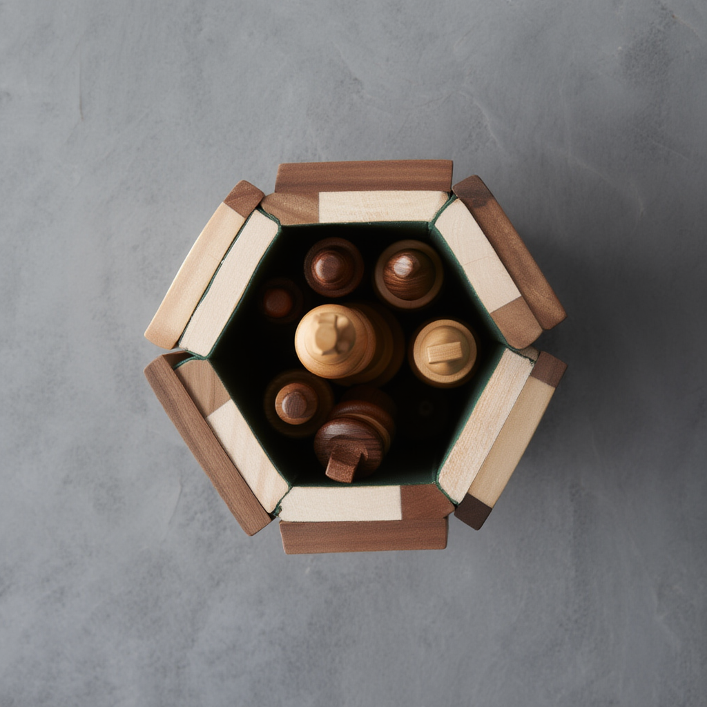 Échiquier en Bois de Sheesham | Surface de Jeu Enroulable Pratique pour Passionnés d'Échecs