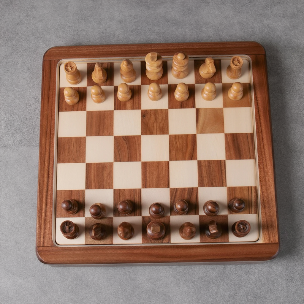 Jeu d'Échecs en Bois Magnétique Pliant Élégant pour Parties Inoubliables