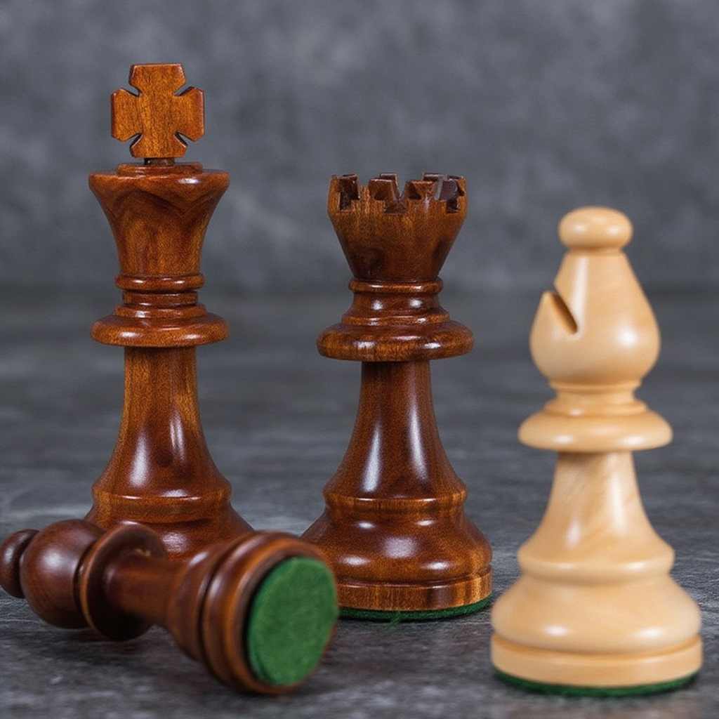 Échiquier en Bois d'Acajou | Ensemble de Tournoi avec Design Staunton | Élégance et Praticité