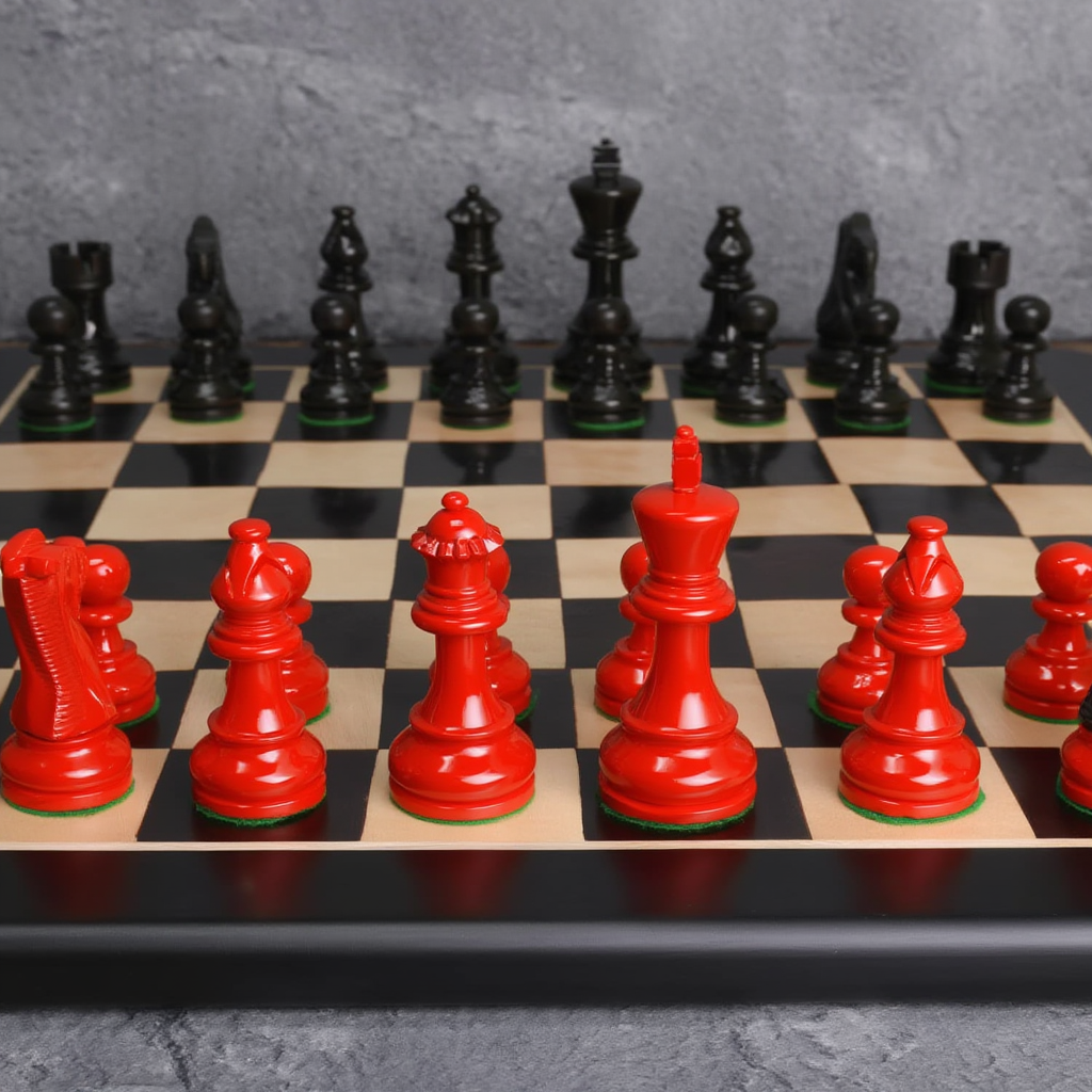 Échiquier en Bois Élégant | Jeu d'Échecs avec Pièces Sculptées pour Passionnés de Stratégie