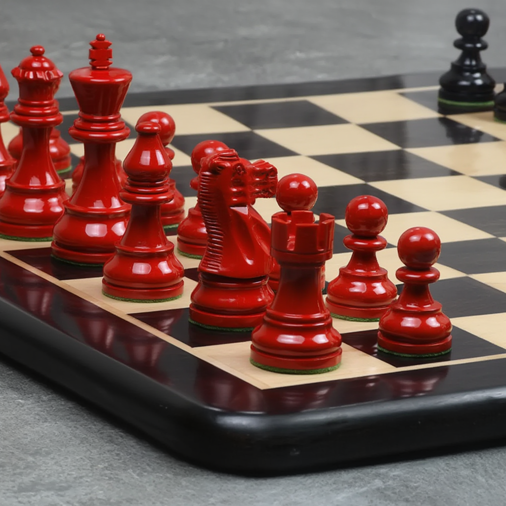 Échiquier en Bois Élégant | Jeu d'Échecs avec Pièces Sculptées pour Passionnés de Stratégie