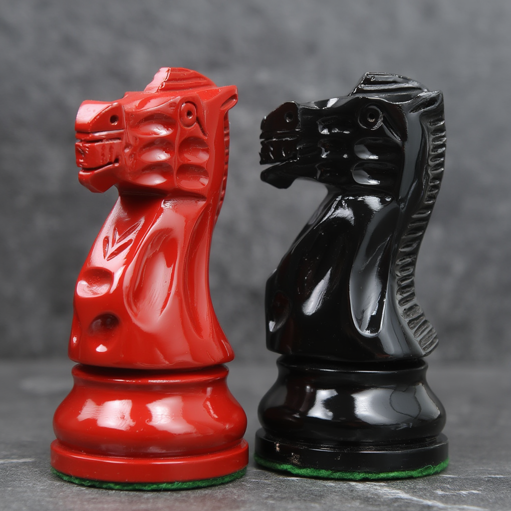 Échiquier en Ébène et Buis avec Pièces Sculptées | Design Élégant pour Passionnés d'Échecs