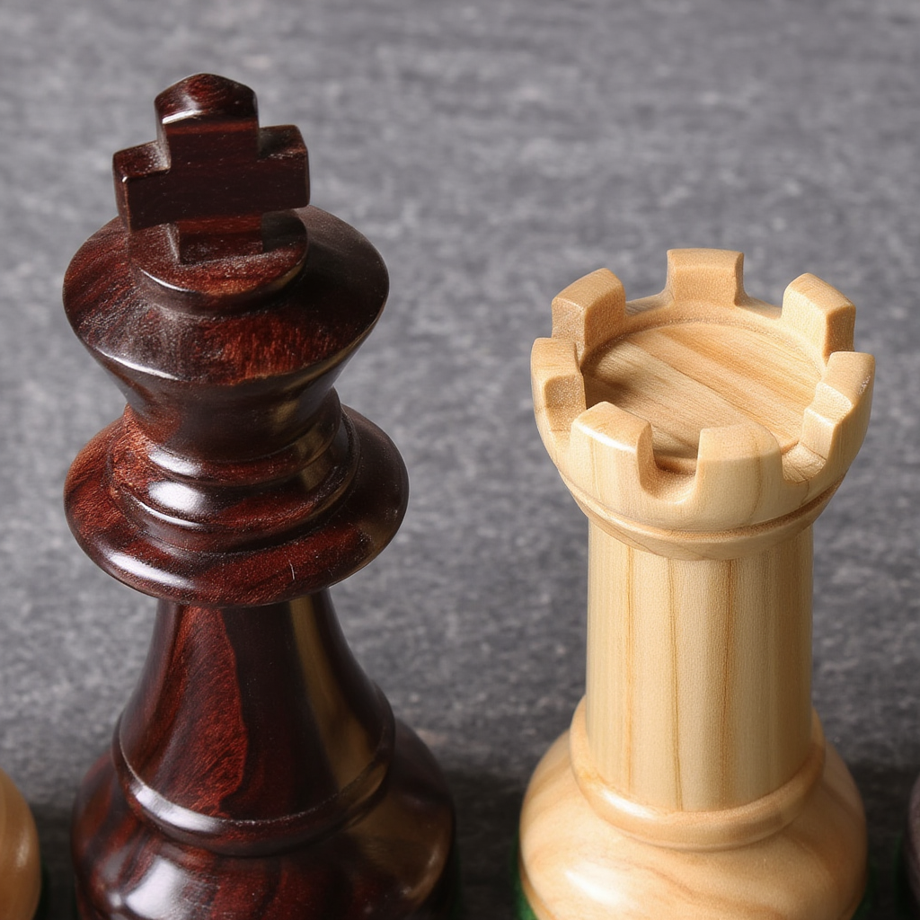 Échiquier en Bois de Cerisier | Jeu d'Échecs avec Pièces Sculptées | Élégance et Durabilité